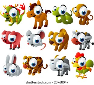 vector full chinese animal horoscope