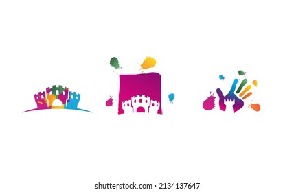 vector full color children's kingdom logo design 