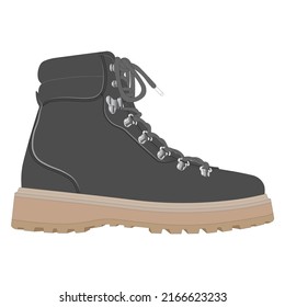 Vector of full color drawings with boots side view. Isolated objects on a white background.