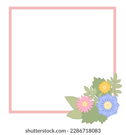Vector, full color, frame with colors, for note paper.