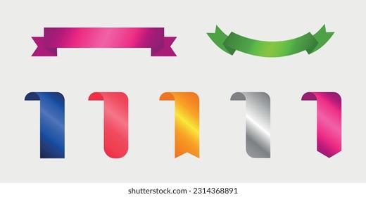 vector full color gold ribbon collection