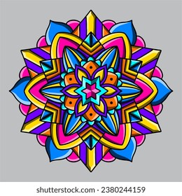 vector full color mandala design