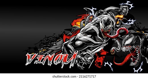 vector full color venom suitable for background and wallpaper

