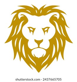 vector full face of lion. animal predator head for graphic logo design. lion king of wild animal illustration. 