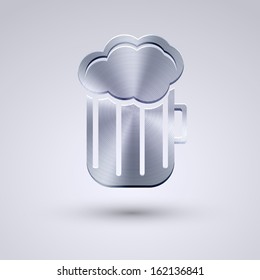 Vector full metal icon on blue background. Eps10