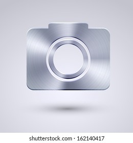 Vector full metal icon on blue background. Eps10