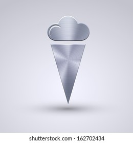 Vector full metal icon on blue background. Eps10