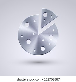 Vector full metal icon on blue background. Eps10
