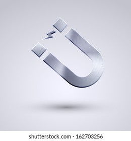 Vector full metal icon on blue background. Eps10