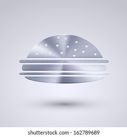 Vector full metal icon on blue background. Eps10
