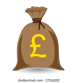 Vector Of Full Money Sack Of Pounds