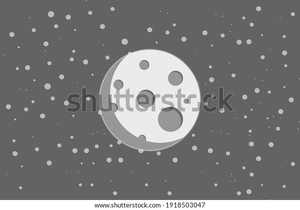 vector full moon\
in the starry sky in the\
dark.