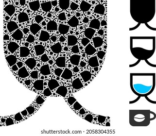 Vector full mug fractal is done with scattered fractal full mug pictograms. Fractal collage of full mug.