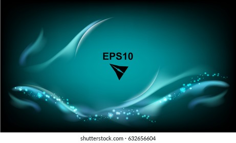 Vector of full  resolution dark green graphic light technology style for background design template
