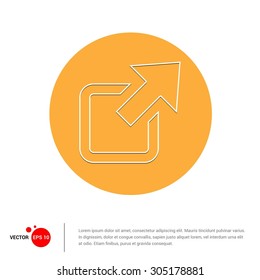 Vector Full screen Icon - Flat pictogram illustration
