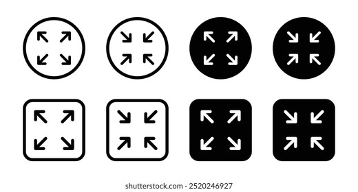 Vector Full Screen Icon Set. Full Screen Icon Symbols. Maximize Screen Icons