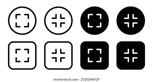 Vector Full Screen Icon Set. Full Screen Icon Symbols. Maximize Screen Icons