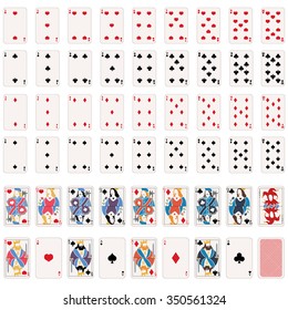 Vector Full Set of Playing Cards. 52 Cards