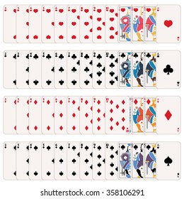 Vector Full Set of Playing Cards. 52 Cards