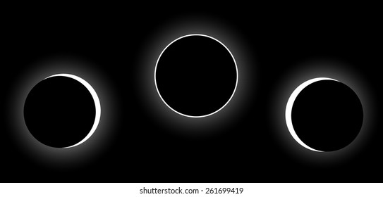 Vector full solar eclipse phases