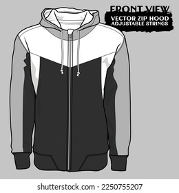 Vector Full Zip Chevron Hood