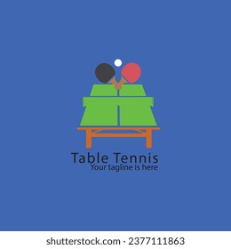 Vector fully editable table tennis logo, table tennis illustration, creative and brand logo design.