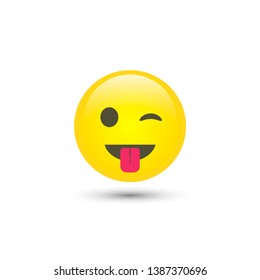 Vector fun emoticon icon in trendy flat style isolated on white background. Smile for your web site design, logo, app, UI. Vector illustration, 10 EPS
