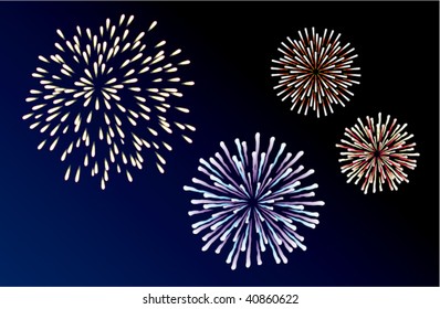 vector fun fireworks in the sky background