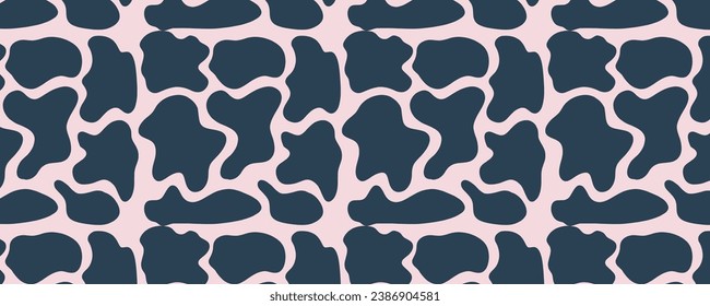 Vector fun line doodle abstract organic blue seamless pattern background