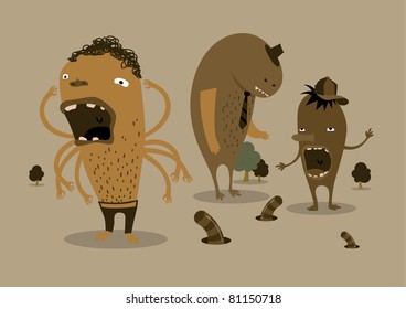 vector of fun and stylish monster characters