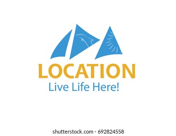 Vector - Fun and sunny city or town welcoming logo to promote travel, tourism and residents to live and visit the location. Clean and modern logo.