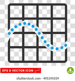 Vector Function Chart EPS vector icon. Illustration style is flat iconic bicolor blue and gray symbol on a transparent background.