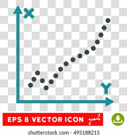 Vector Function Plot EPS vector pictogram. Illustration style is flat iconic bicolor soft blue symbol on a transparent background.