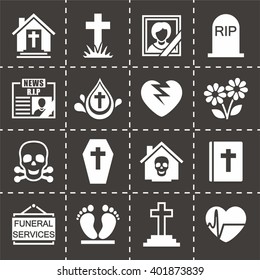 Vector Funeral icon set