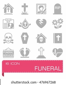 Vector Funeral icon set
