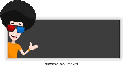 Vector Funky Banner Series - 3D Glasses
