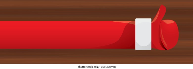 vector funky cartoon Santa Claus like hand icon isolated on wooden  background . thumbs up santa hand symbol. merry christmas horizontal banner background  with place for sale text
