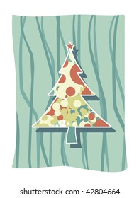 vector funky christmas art