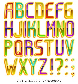 vector funky fresh font full abc and digits PART 1/2