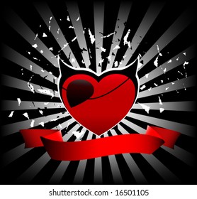 Vector Funky Heart Banner