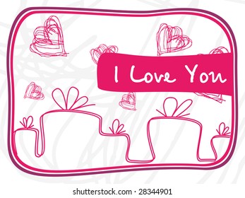 vector funky heart shape cards