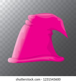 vector funky orange and pink stripped cartoon christmas elf hat isolated on transparent background. vector kids colorful elf hat icon or label. Christmas decorative design element for banner or poster