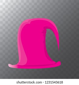 vector funky orange and pink stripped cartoon christmas elf hat isolated on transparent background. vector kids colorful elf hat icon or label. Christmas decorative design element for banner or poster