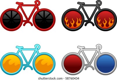 Vector Funky Sunglasses Series - Bicycles
