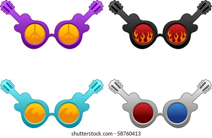 Vector Funky Sunglasses Series - Guitars