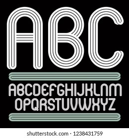 Vector funky upper case English alphabet letters collection, can be used in poster art creation for discotheque of 70s and 80s