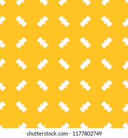 Vector funky yellow geometric seamless pattern. Abstract colorful background with small angular figures, geometrical elements in diagonal array. Simple repeatable texture. Stylish decorative design