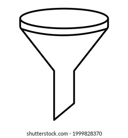 Vector Funnel Outline Icon Design
