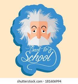 Vector Funny Albert Einstein Cartoon Portrait Isolated