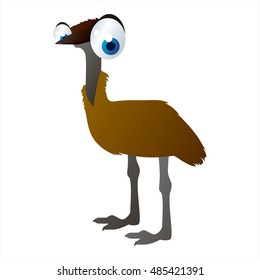 vector funny animal cute character illustration. Emu